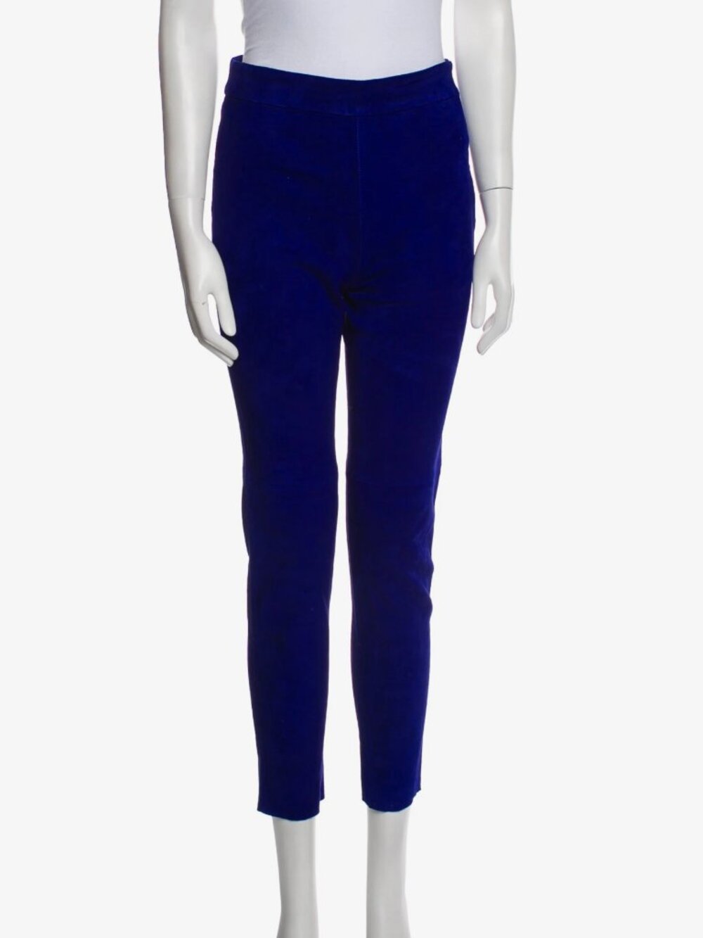 Sézane Goat Leather Skinny Leg Pants Blue | Size: S | US4, FR36
